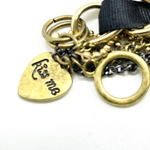 Betsey Johnson Fairy Goth Wing Heart Leopard Multi-layer Chain Crystal Bracelet - Picture 7 of 12